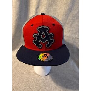 Akademiks Red Gray Navy Blue Letter A Snapback Baseball Cap Hat NWOT